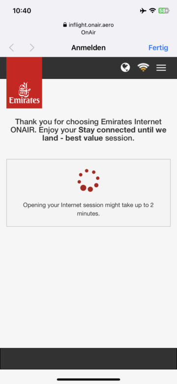 Emirates First Class Airbus A380 Wifi4