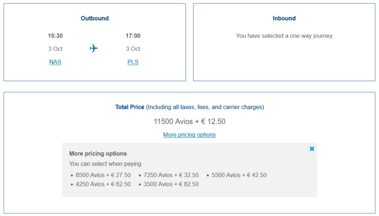 Executive Club Praemienflug British Airways Business Class Nassau Providenciales