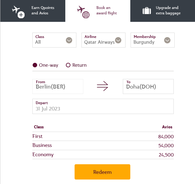 Privilege Club Calculator Datumsauswahl