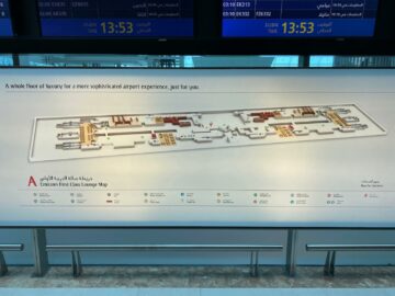 Review Emirates First Class Lounge Dubai Concourse A Uebersicht Lounge Karte