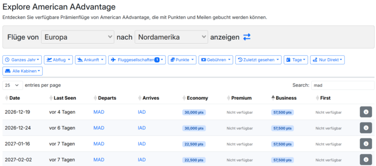 Seats Aero Explore Aadvantage Iberia Business Class
