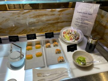 Singapore Airlines First Class Lounge Terminal 2 Sushi Salat