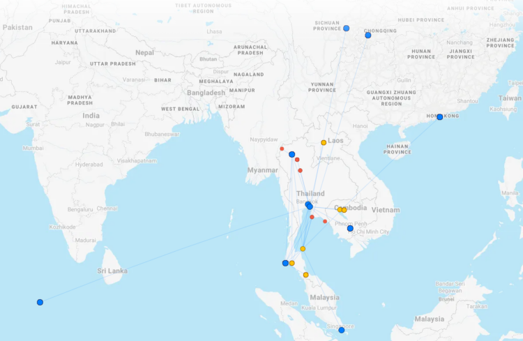 Bangkok Airways Streckennetz Oktober 2023 Flightconnections