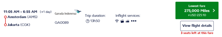 Flying Blue Praemienflug Garuda Indonesia First Class Amsterdam Jakarta