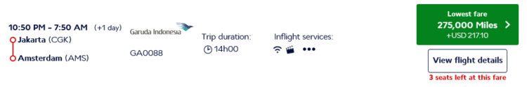 Flying Blue Praemienflug Garuda Indonesia First Class Jakarta Amsterdam