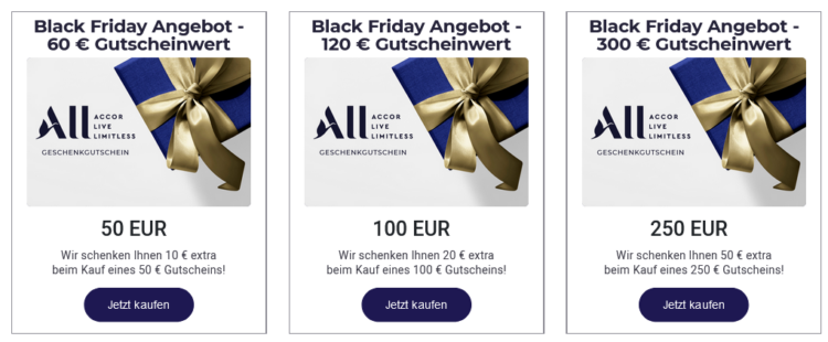 Accor Geschenkgutschein Black Week 2023
