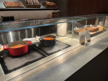 Cathay Pacific The Pier Business Class Lounge Hong Kong Food Hall Suppe