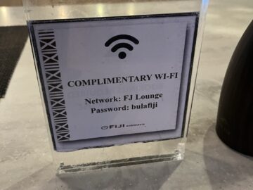 Fiji Airways Premier Lounge Nadi Wifi