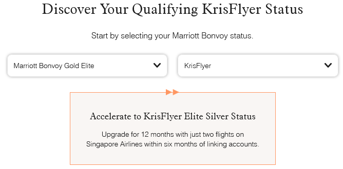 Krisflyer Marriott Bonvoy Statusmatch Silver
