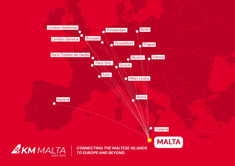Streckennetz Malta Airlines Dezember 2024