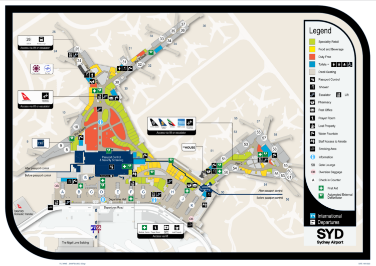 Sydney Airport Map Copyright