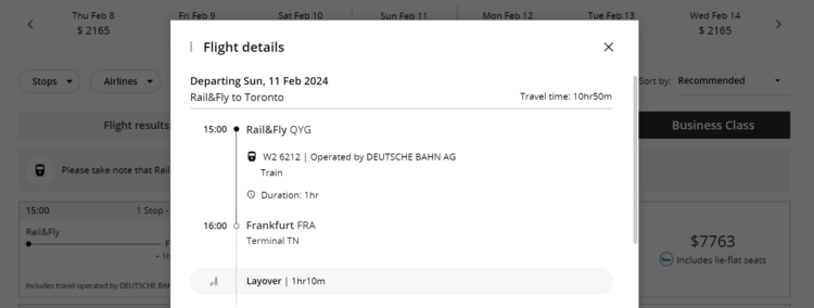 Air Canada Deutsche Bahn Rail And Fly Verbindung