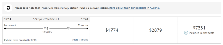 Air Canada Obb Rail Verbindung