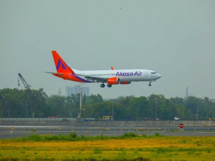 Akasa Air Boeing 737 Max 8 Delhi Airport Copyright