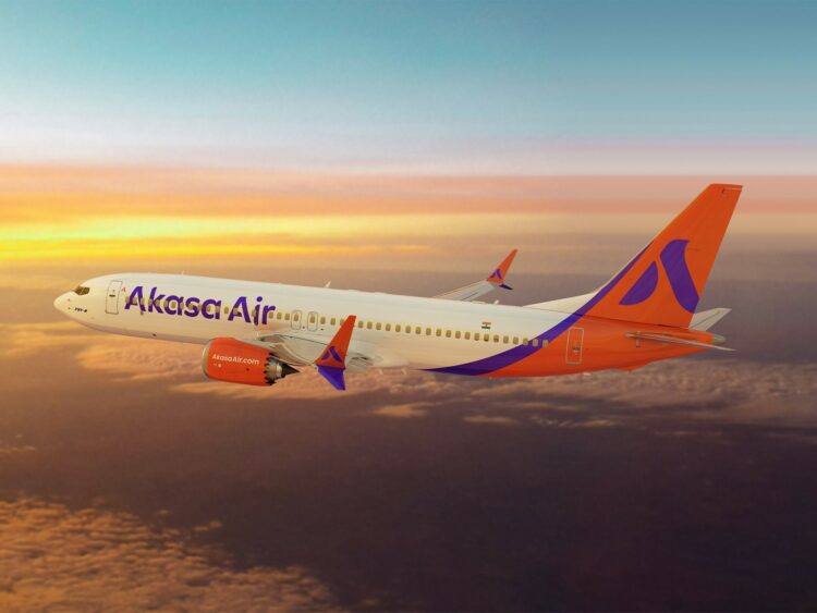 Akasa Air Flugzeug Boeing 737 Copyright