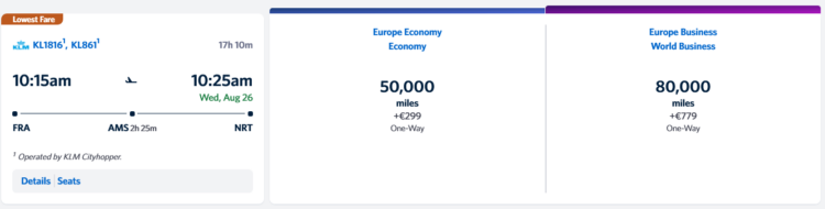 Skymiles Praemienflug Klm Business Class Frankfurt Amsterdam Tokio