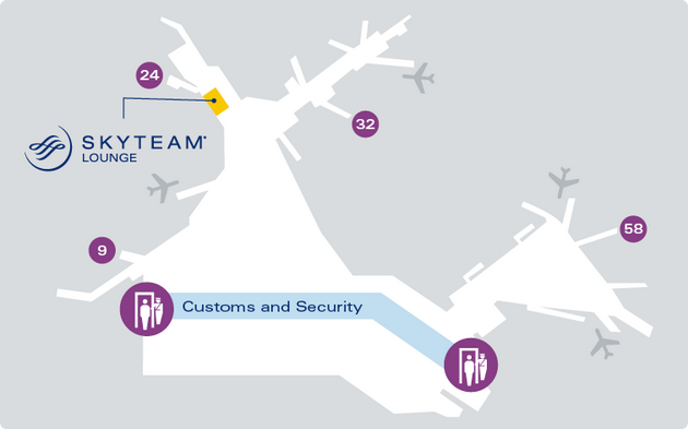 Skyteam Lounge Sydney Lageplan