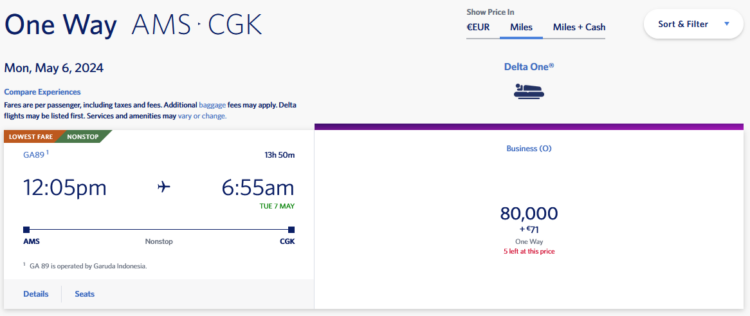 Delta Skymiles Suche Ams Cgk 4