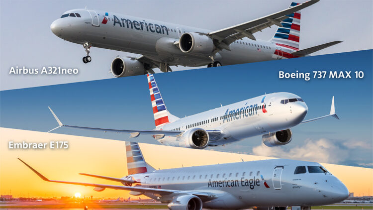 American Airlines Flotte Bestellung Drei Hersteller