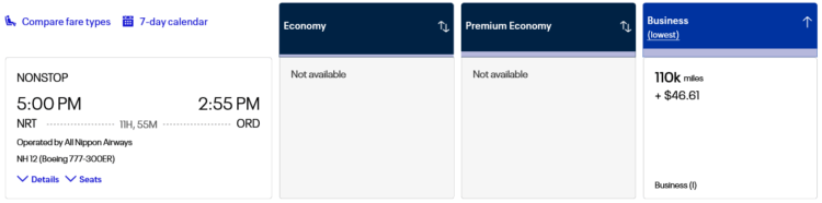 Mileage Plus Praemienflug Ana Business Class Tokio Chicago