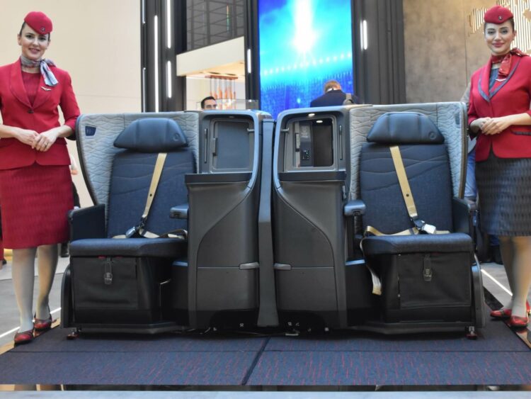 Turkish Airlines Business Class Sitz Boeing 787 Ausstellung