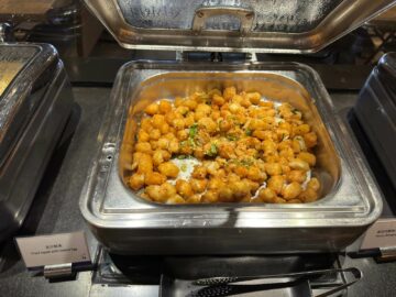 China Airlines Business Class Lounge Taipei Fried Squid