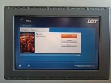 Lot Polish Airlines Business Class Boeing 787 8 Entertainment Film.sprachauswahl