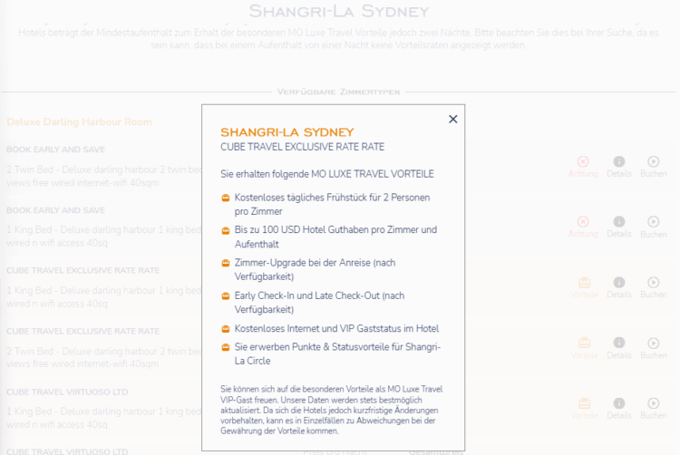 Moluxe Hotelsuche Vorteile Shangri La Sydney