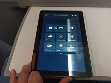 Lufthansa Allegris Business Class Airbus A350 Entertainmet Tablet