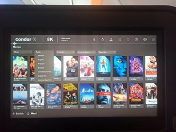 Condor Airbus A330neo Business Class Entertainment Bildschirm 5