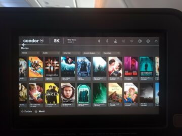 Condor Airbus A330neo Business Class Entertainment Bildschirm 6