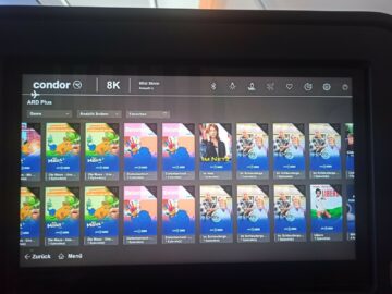 Condor Airbus A330neo Business Class Entertainment Bildschirm 8