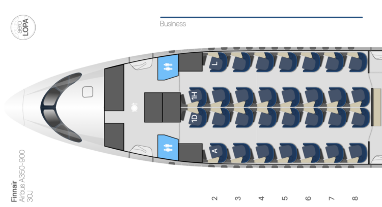 Finnair Neue Business Class Airbus A350 900 Seatmap Aero Lopa