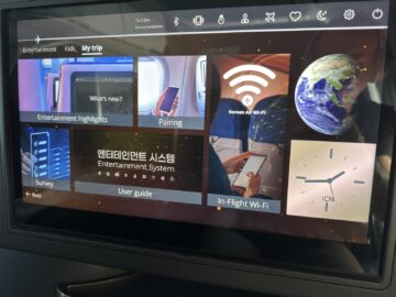 Korean Airlines Business Class Airbus A321neo Hauptmenue Entertainment