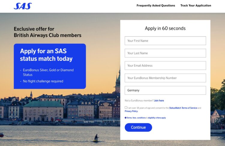 Sas Eurobonus Statusmatch Fuer British Airways Club Statusinhaber Fruehjahr 2026 Copyright Statusmatch.com