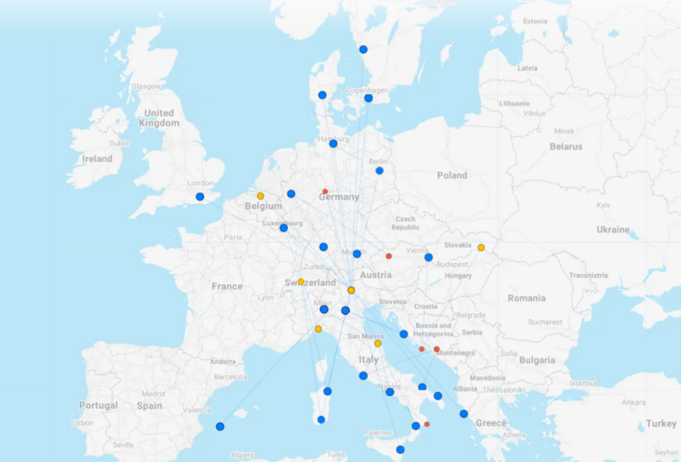 Skyalps Streckennetz August 2024 Flightconnections