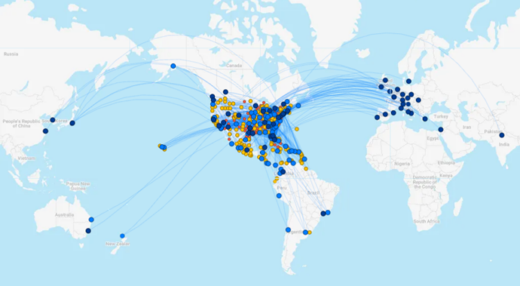 American Airlines Streckennetz FlightConnections August 2026