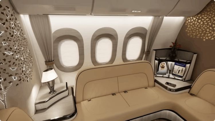 Emirates Boeing 777x Business Class Leak Onboard Lounge Copyright