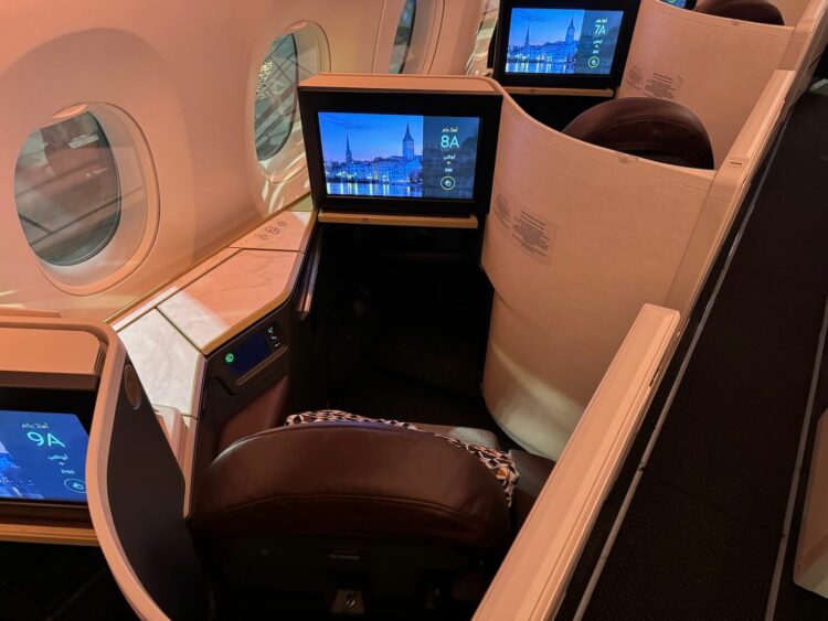 Etihad Airways Business Class Airbus A350 1000 Sitz Von Oben
