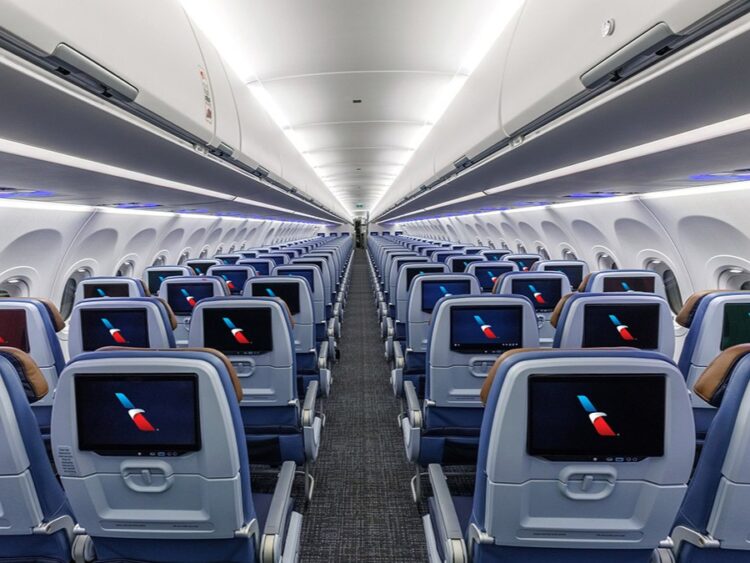 American Airlines Narrow Body Kabine Monitor Copyright