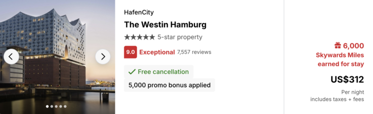 Emirates Skywards Hotels Beispiel Westin Hamburg