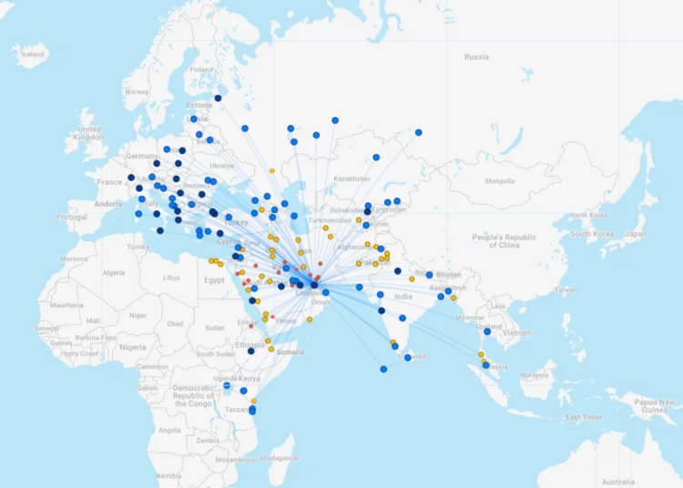 Flydubai Streckennetz Flightconnections April 2026