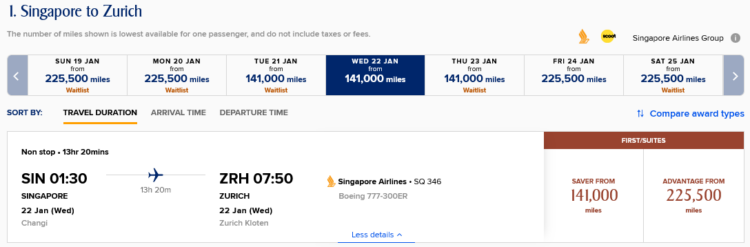 Krisflyer Verfuegbarkeiten Singapore Zuerich
