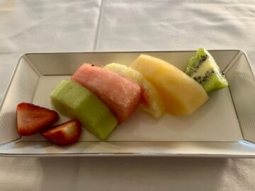 Etihad First Class Apartment A380 Essen Fruechte