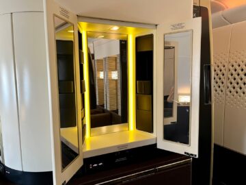 Etihad First Class Apartment A380 Spiegelschrank