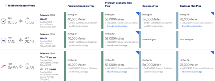 Miles And More Praemienflug Lufthansa Frankfurt New York