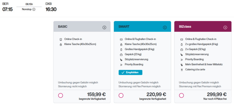 Eurowings Flug Berlin Dubai Business Class