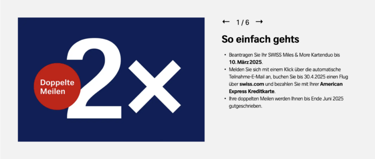 Doppelte Meilen Flugbuchung Swiss Kreditkarten Screenshot Miles And More
