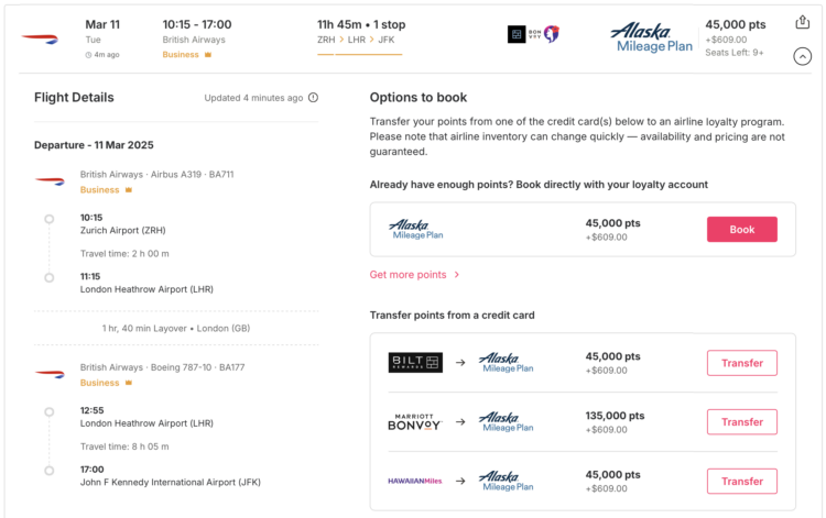 Roame Livesearch Details Zrh Jfk