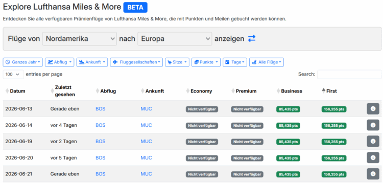 Seats Aero Explore Lufthansa Miles And More Januar 2026